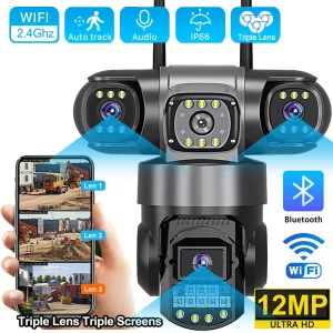 12MP 6K Triple Lenses Triple Screens Security Video